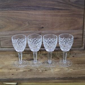 4 Pc Waterford Crystal Comeragh Wine Hock / Sherry Glasses, 4-1/2" Ireland